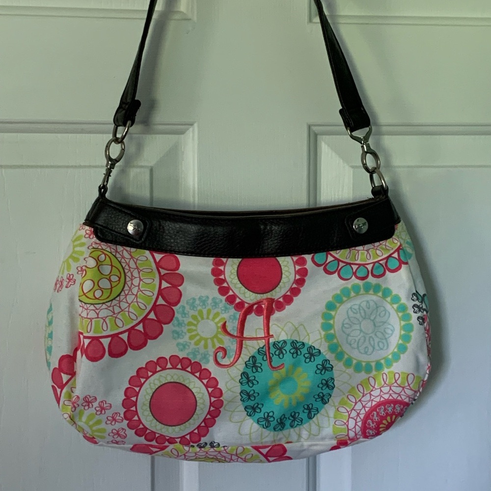 Beautiful colors bag with Embroider “A” on the front
